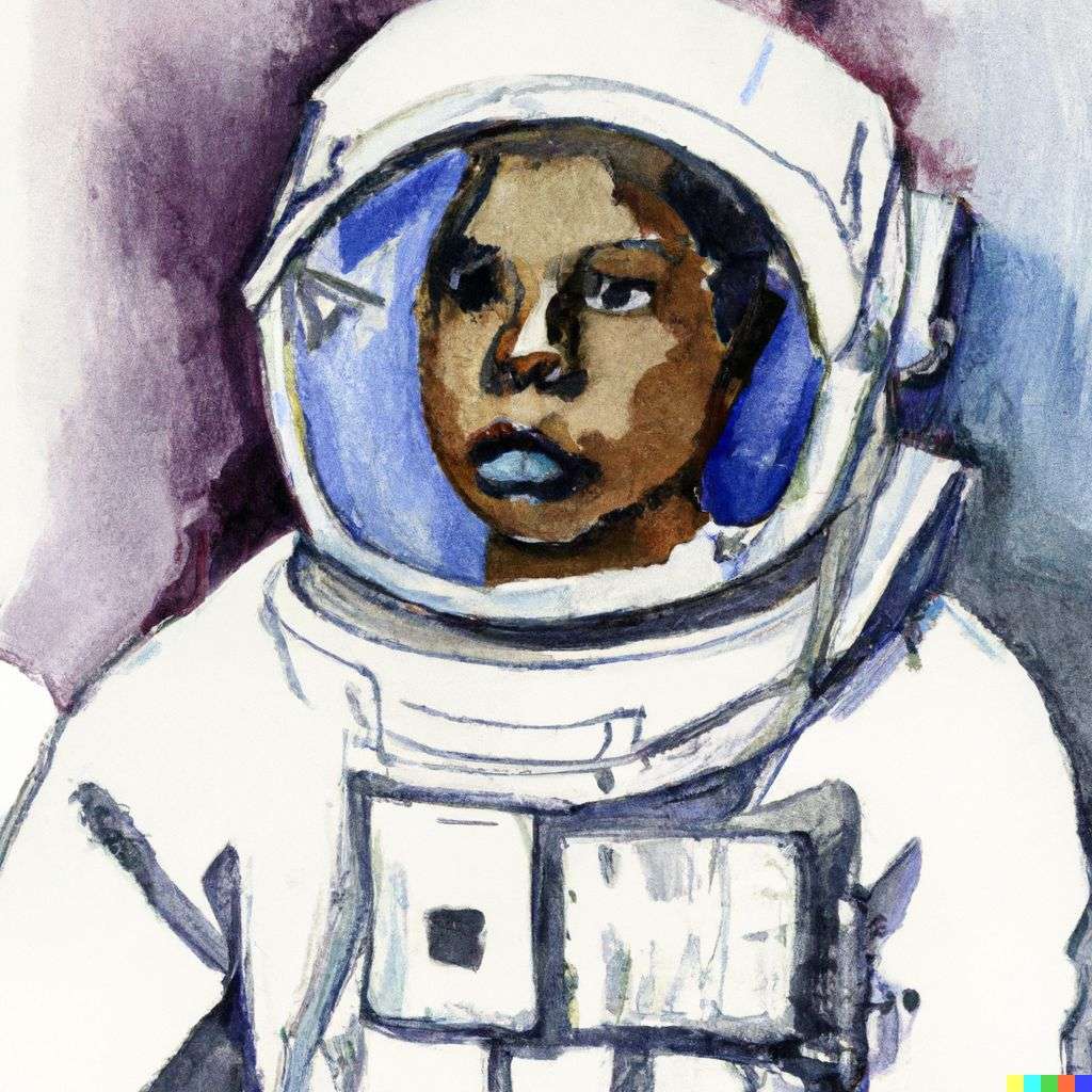 an astronaut, watercolor painting
